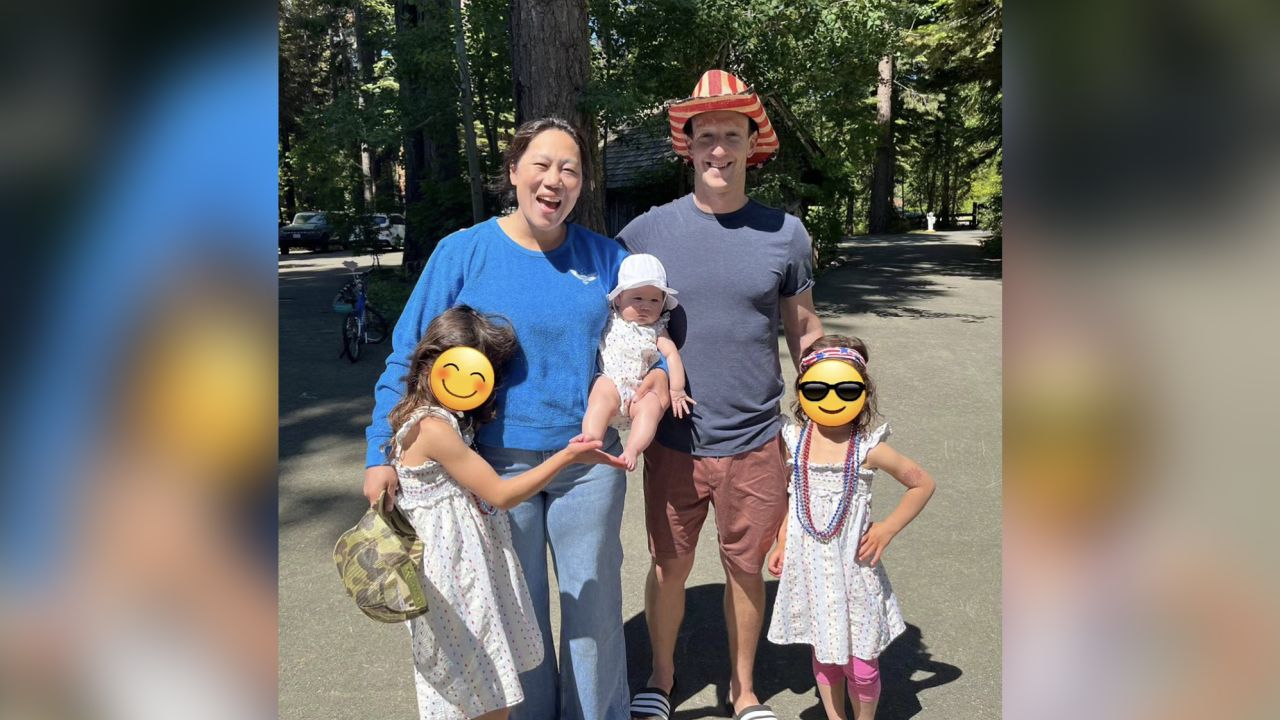 Meta CEO Mark Zuckerberg with his family on July 4 2023.