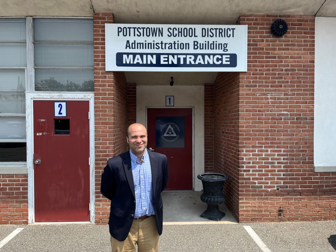 Pottstown School District has been chronically underfunded, says its superintendent, Stephen Rodriguez. The school system appealed the local hospital's change to nonprofit status, which qualified the facility for tax breaks. (Andy Miller/KFF Health News)