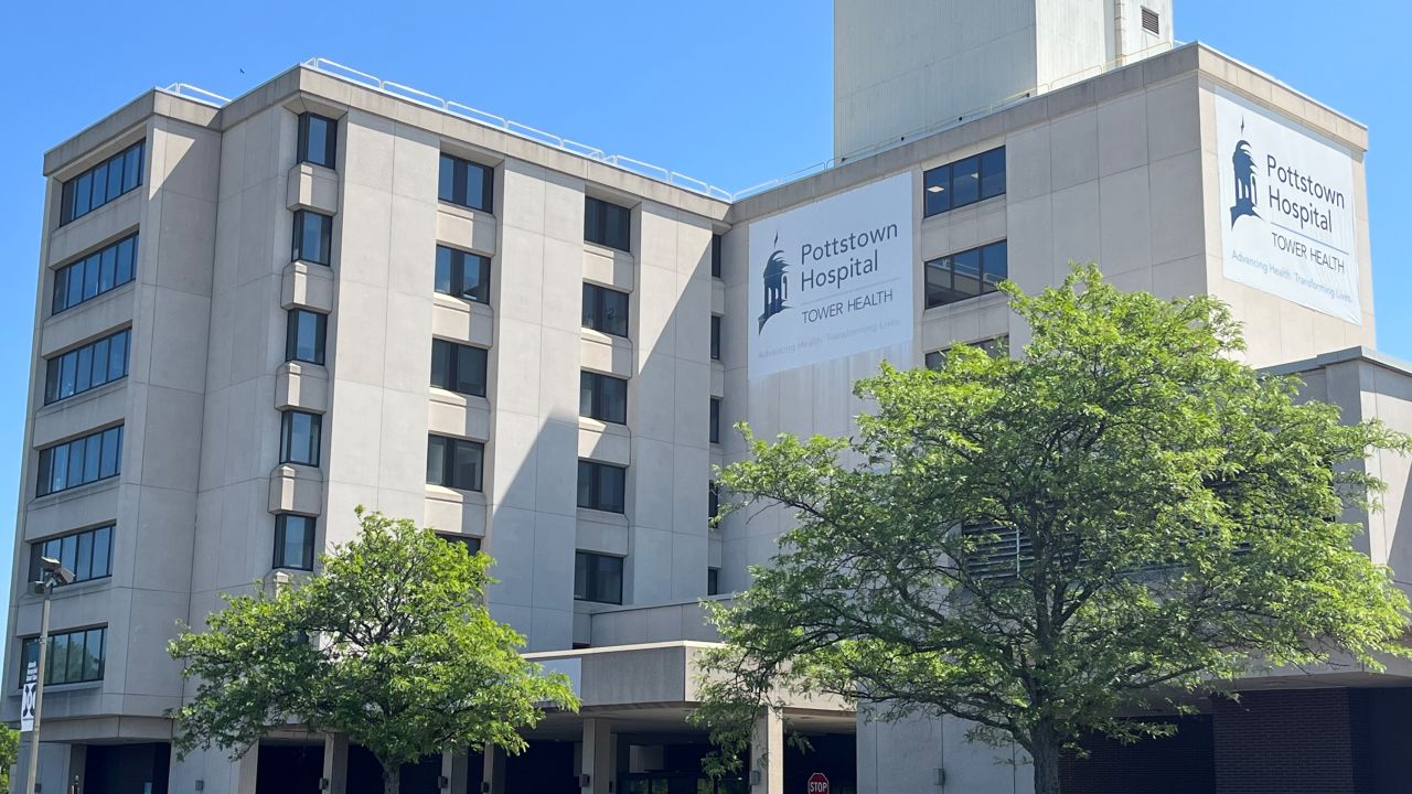 Pottstown Hospital was part of a multihospital purchase by Tower Health in 2017. When it was a for-profit facility, the hospital's property taxes brought more than $900,000 a year to the local school district, school officials said. (Andy Miller/KFF Health News)