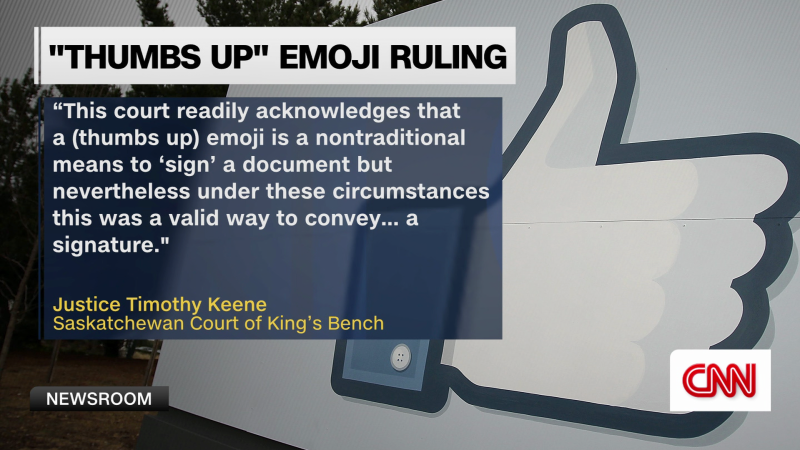 Video: Canadian judge rules ‘thumbs-up’ emoji is valid signature | CNN Business