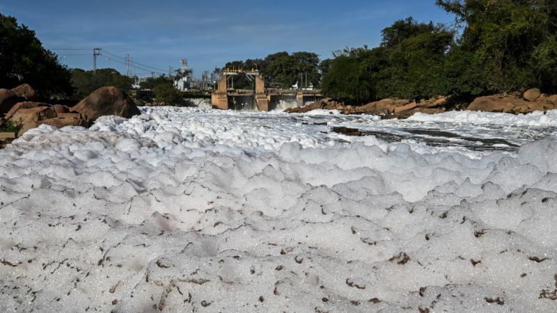 See toxic foam covering parts of river | CNN