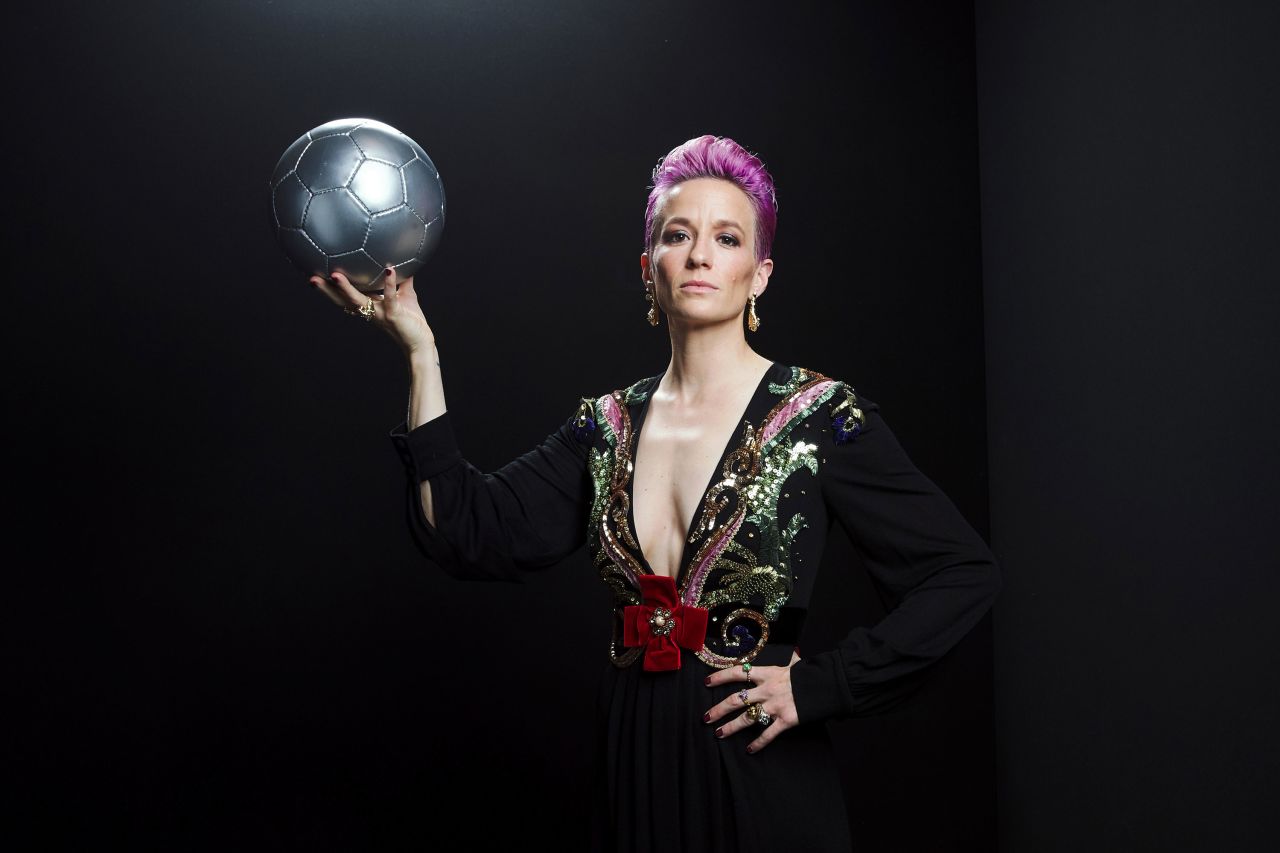 Rapinoe poses for a portrait before The Best FIFA Football Awards in Milan, Italy, in 2019. During the ceremony she was recognized as the best women's player that year.