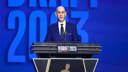 NBA commissioner Adam Silver speaks during the first round of the 2023 NBA Draft at Barclays Center on June 22, 2023 in the Brooklyn borough of New York City. NOTE TO USER: User expressly acknowledges and agrees that, by downloading and or using this photograph, User is consenting to the terms and conditions of the Getty Images License Agreement. (Photo by Sarah Stier/Getty Images)