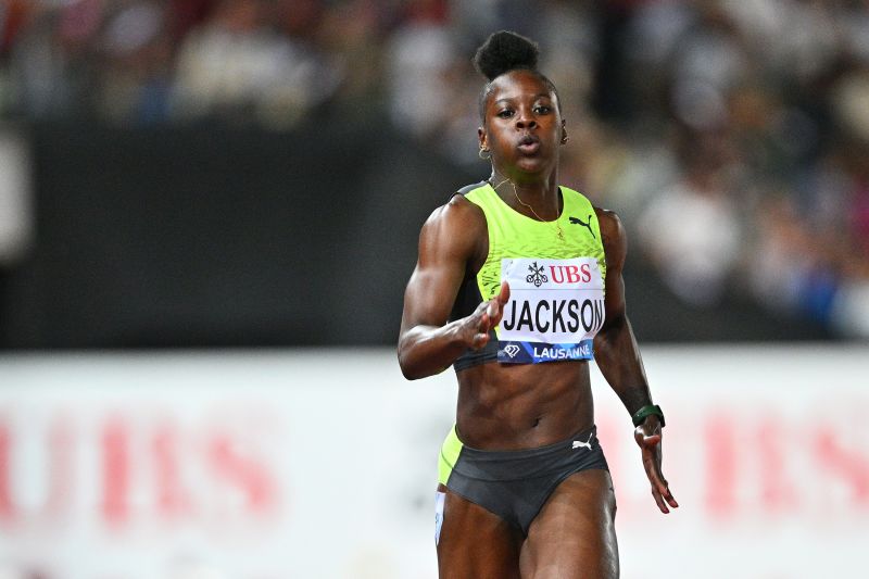 Shericka Jackson runs world-leading women's 100-meter time at the