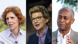 Left to right: Loretta Mester, president and CEO of the Federal Reserve Bank of Cleveland, Mary Daly, president and CEO of the Federal Reserve Bank of San Francisco, and Raphael Bostic, president and chief executive officer of the Federal Reserve Bank of Atlanta.