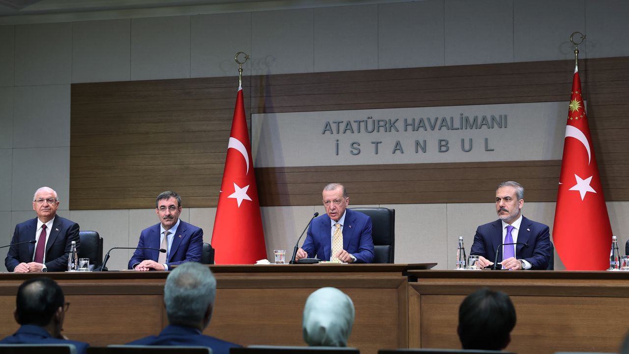 Turkish President Recep Tayyip Erdogan made the surprise announcement at a news conference in Istanbul on July 10, 2023.