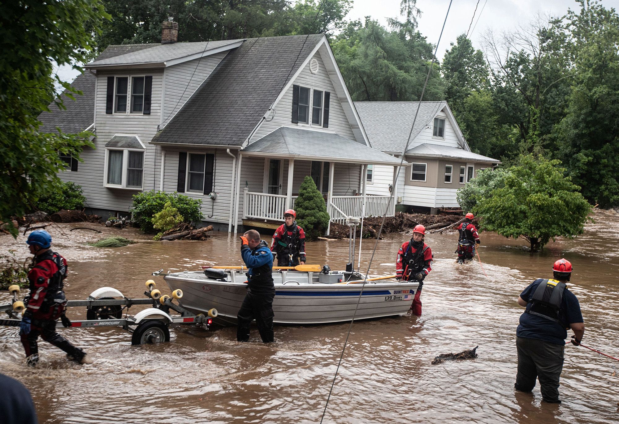 Flooding in New York City. The picture on the left is Central