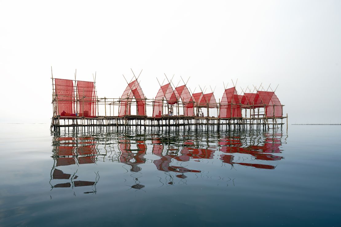 Built in a Thai fishing village, the Angsila Oyster Scaffolding Pavilion is both a fully functioning oyster farm and an eco-tourism destination, according to designers Chat Architects.