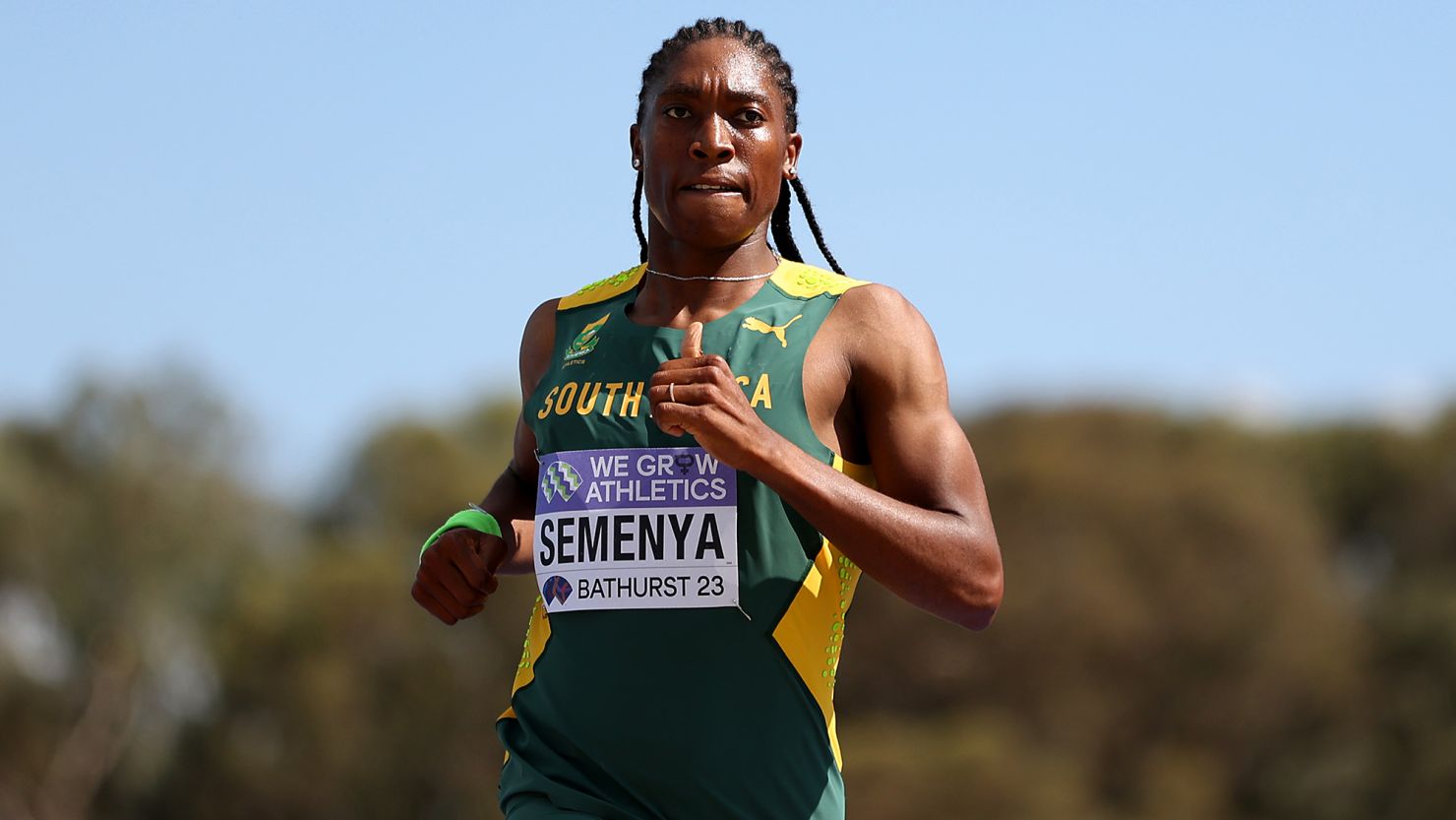 BATHURST, AUSTRALIA - FEBRUARY 18: Caster Semenya of Team South Africa competes in the Mixed Relay race during the 2023 World Cross Country Championships at Mount Panorama on February 18, 2023 in Bathurst, Australia. (Photo by Cameron Spencer/Getty Images for World Athletics )