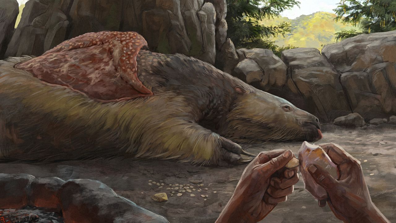 An artist's impression of the Santa Elina rock shelter