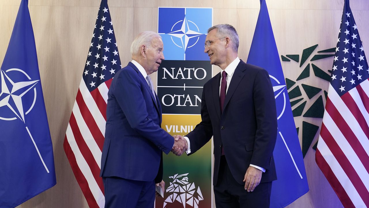 Biden and Stoltenberg met Tuesday to discuss Ukraine's hopes to join NATO.