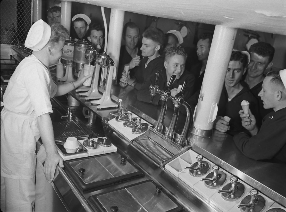 Ice cream aboard the USS Maryland in Chicago, Illinois, in 1939.