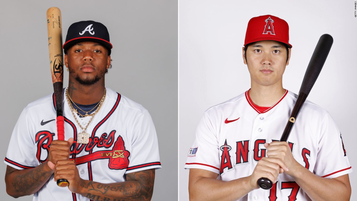 Ronald Acuña Jr. of the Atlanta Braves and Shohei Ohtani of the Los Angeles Angels.