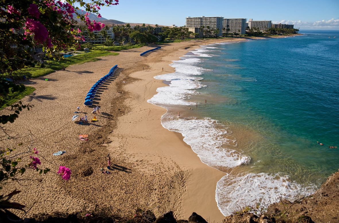 <strong>Hawaii (76 bites): </strong>Maui is the second-largest of Hawaii's islands, but it's by the far the liveliest when it comes to human-shark encounters. Kaanapali Beach is pictured. 