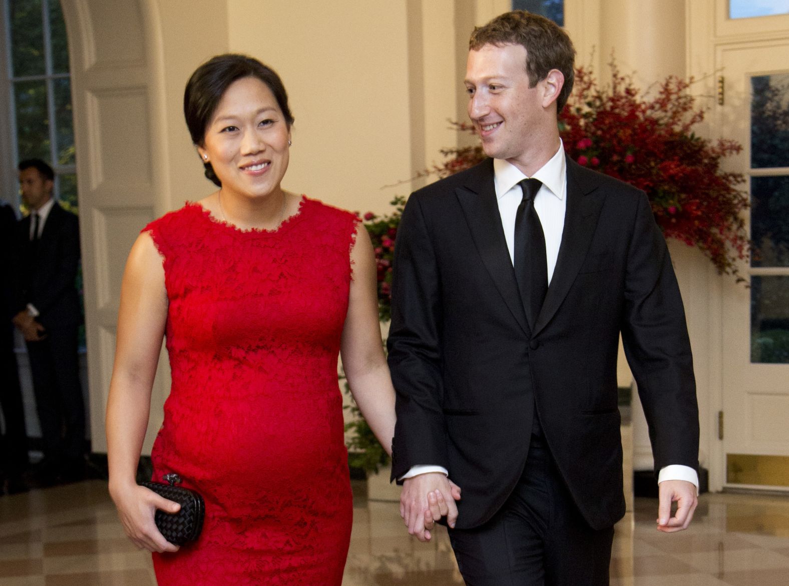 Zuckerberg and his wife, Priscilla Chan, arrive for a state dinner at the White House that was held in honor of Chinese leader Xi Jinping in 2015. Zuckerberg married Chan, his Harvard sweetheart, in 2012, and the couple have three children together.