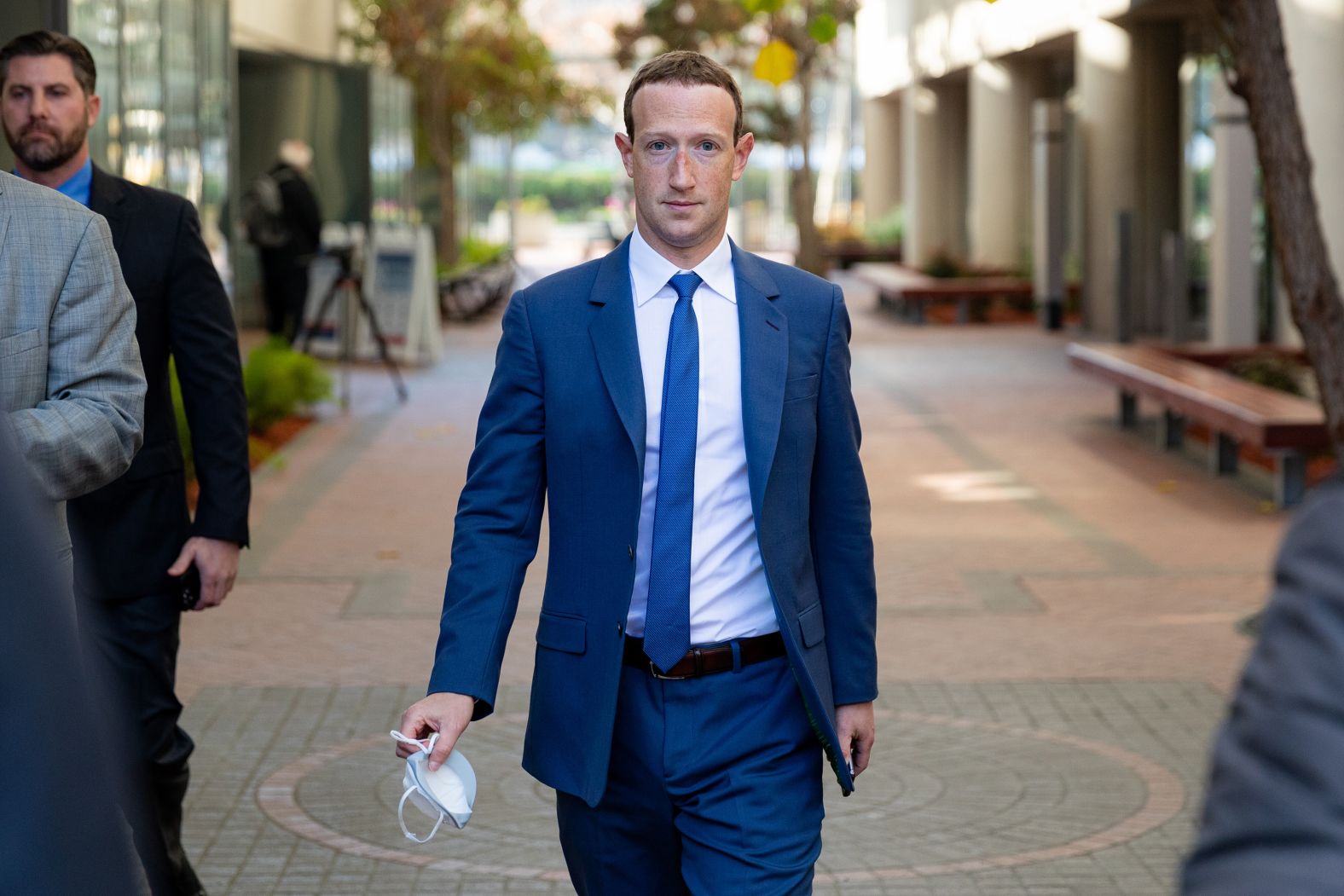 Zuckerberg leaves a federal courthouse in San Jose, California, in December 2022. He made a rare court appearance as the Federal Trade Commission tried to block his company's $400 million deal for the virtual reality startup Within. 