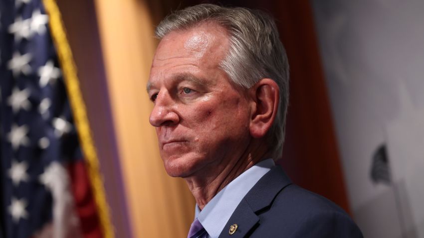 WASHINGTON, DC - JUNE 14: U.S. Sen. Tommy Tuberville (R-AL) speaks at a press conference on student loans at the U.S. Capitol on June 14, 2023 in Washington, DC. The Senator spoke on legislation that would curb the increasing cost of higher education and would attempt to lower the amount of debt students take on. (Photo by Kevin Dietsch/Getty Images)