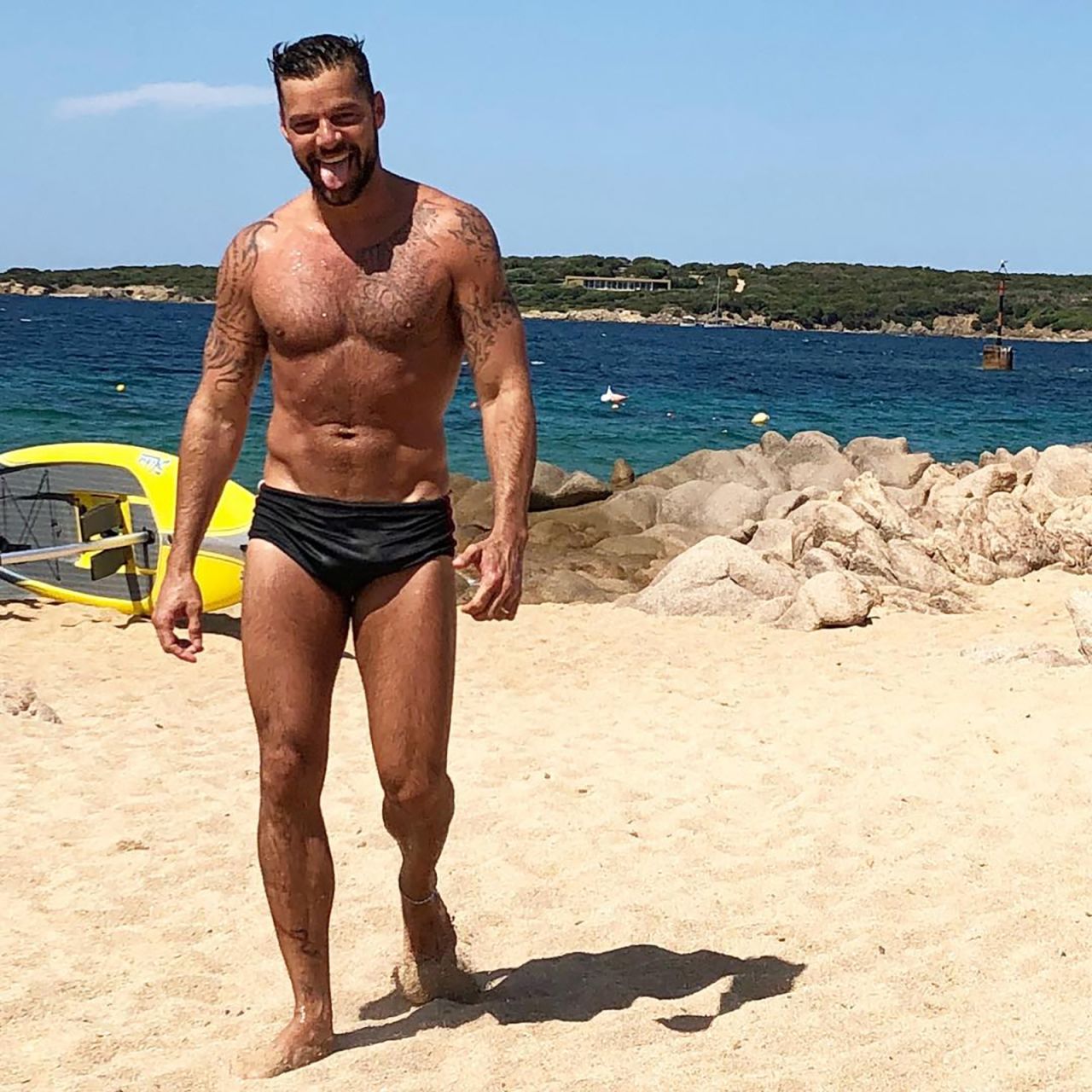 Singer Ricky Martin is a fan of the swimming brief, posting pictures of himself in the style on his social media.
