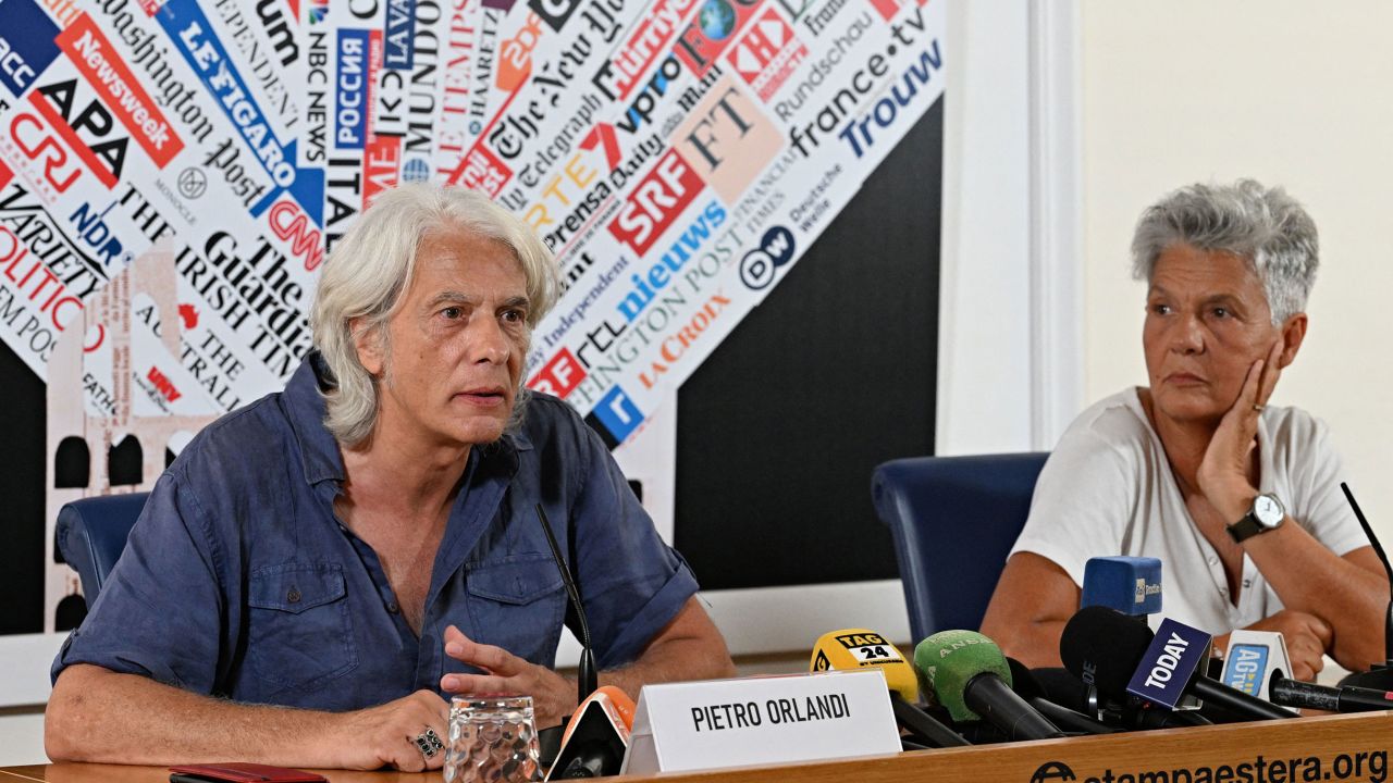 Pietro Orlandi & Natalina Orlandi, siblings of Emanuela Orlandi, deliver a press conference