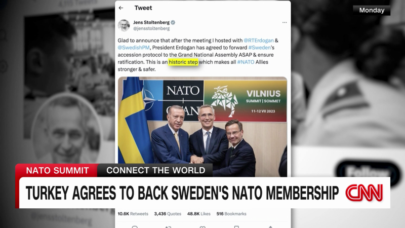 Turkey clears the way for Sweden to join NATO  | CNN