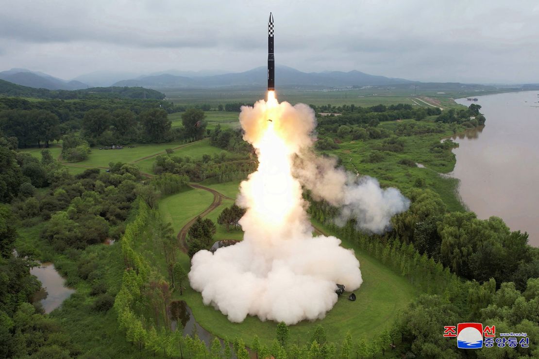 The Hwasong-18, a type of solid-fuel weapon that is harder to detect and intercept than the North's other liquid-fuel ICBMs, was first test launched in April.
