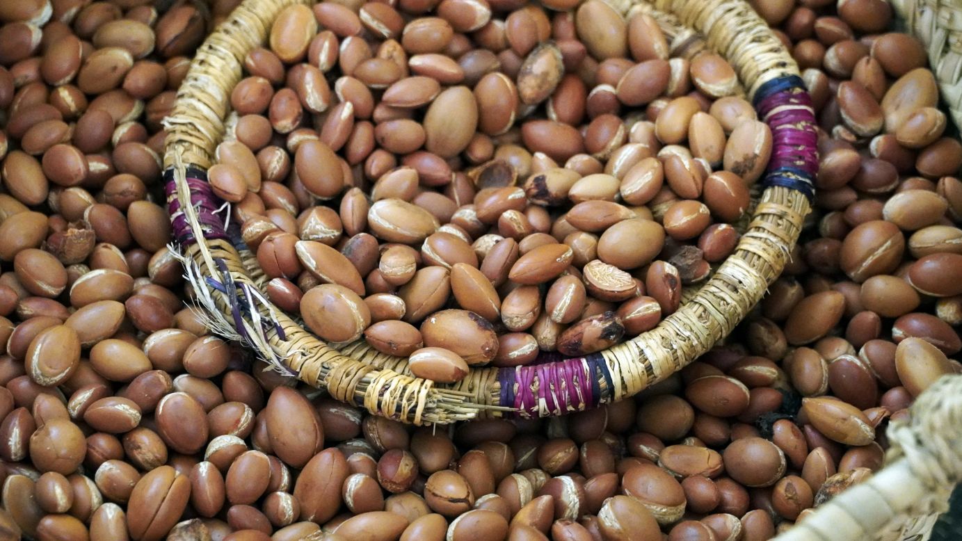 Argan oil derives from argan tree nuts (pictured) grown in Morocco, and Uncover uses the ingredient in its moisturizer. 