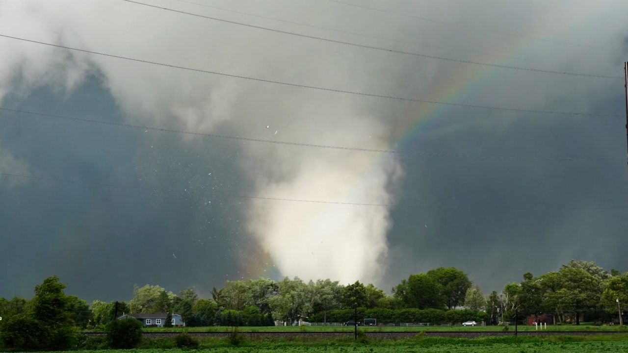 Suspected tornadoes sped through Elgin, Illinois on Wednesday, July 12, 2023.