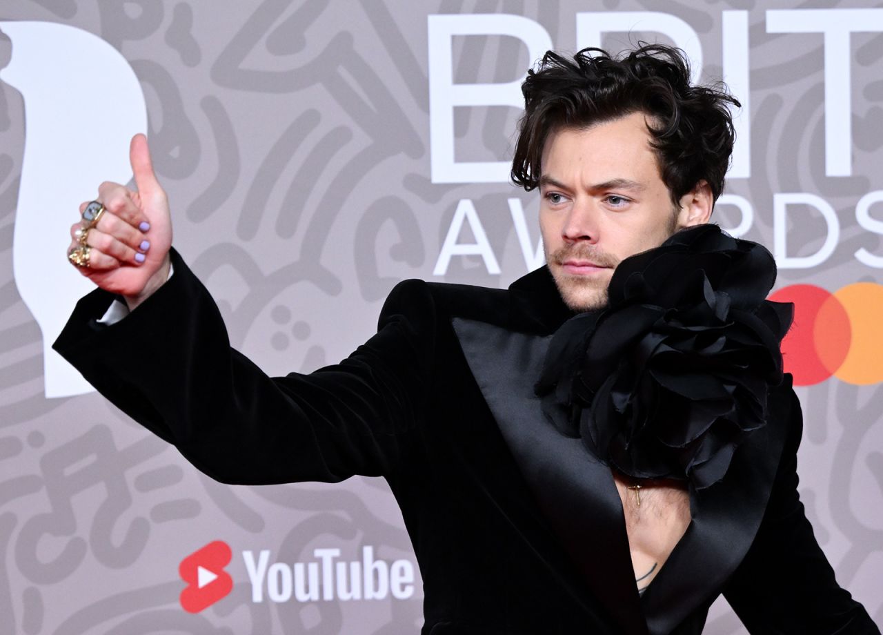 LONDON, ENGLAND - FEBRUARY 11: (EDITORIAL USE ONLY) Harry Styles attends The BRIT Awards 2023 at The O2 Arena on February 11, 2023 in London, England. (Photo by Karwai Tang/WireImage)
