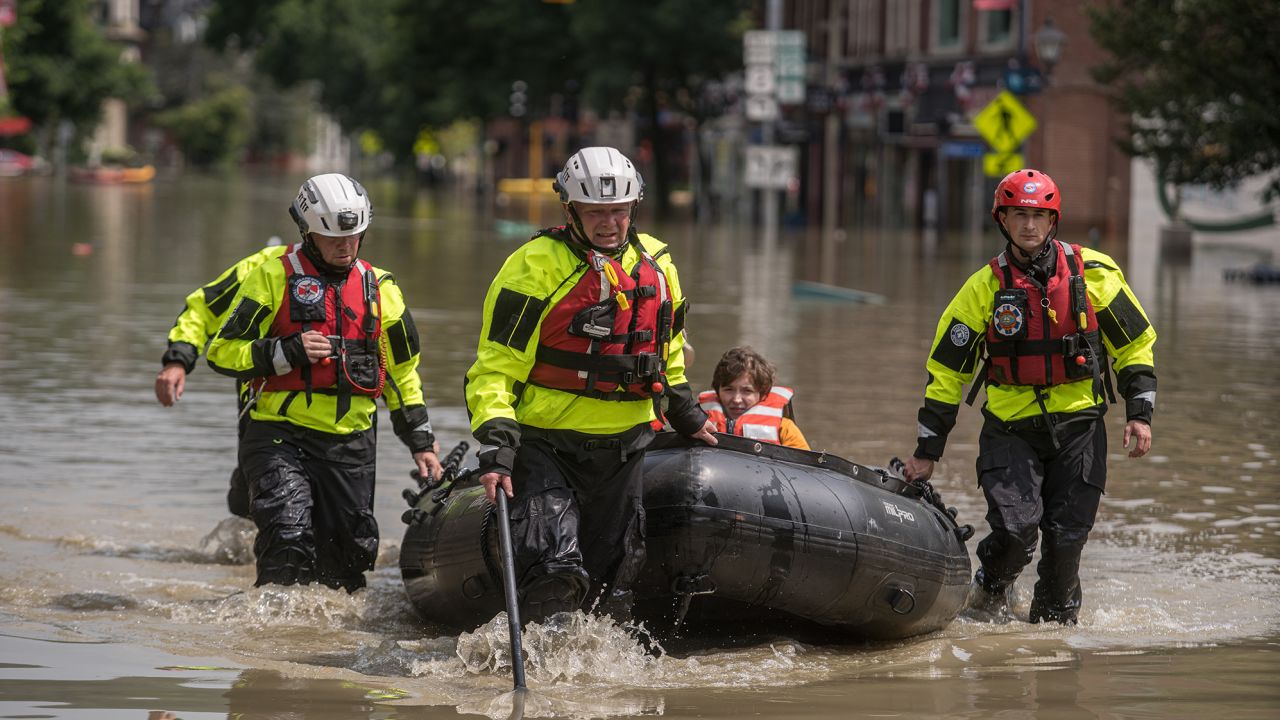 Members of the Colchester Technical Rescue team respond to a call in Montpelier, Vermont.