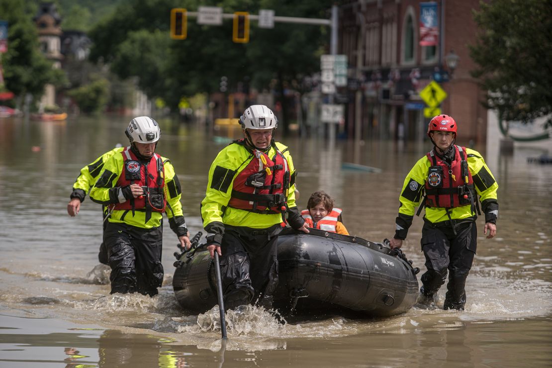 Members of the Colchester Technical Rescue team respond to a call in Montpelier, Vermont.