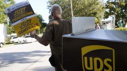 UPS workers go through a rehearsal of a pending strike at the UPS Customer Center Thursday, July 13, 2023, in Longwood, Fla. 