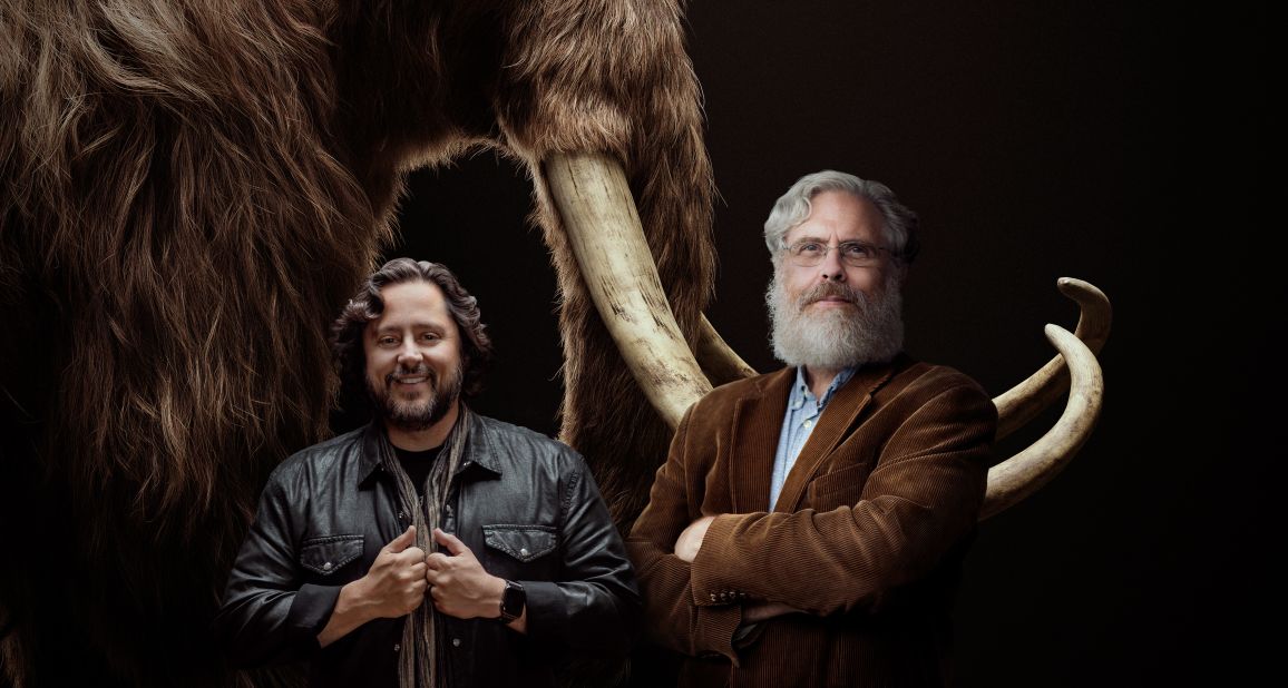 The data Colossal is generating will feed into the company's plans to create an elephant-mammoth hybrid, which it intends to introduce to the Arctic tundra. Like Elephant Havens when it reintroduces orphans to the wild, Colossal will be socially engineering herds. Pictured: Ben Lamm, co-founder and CEO of Colossal, alongside fellow co-founder George Church, Ph.D. 