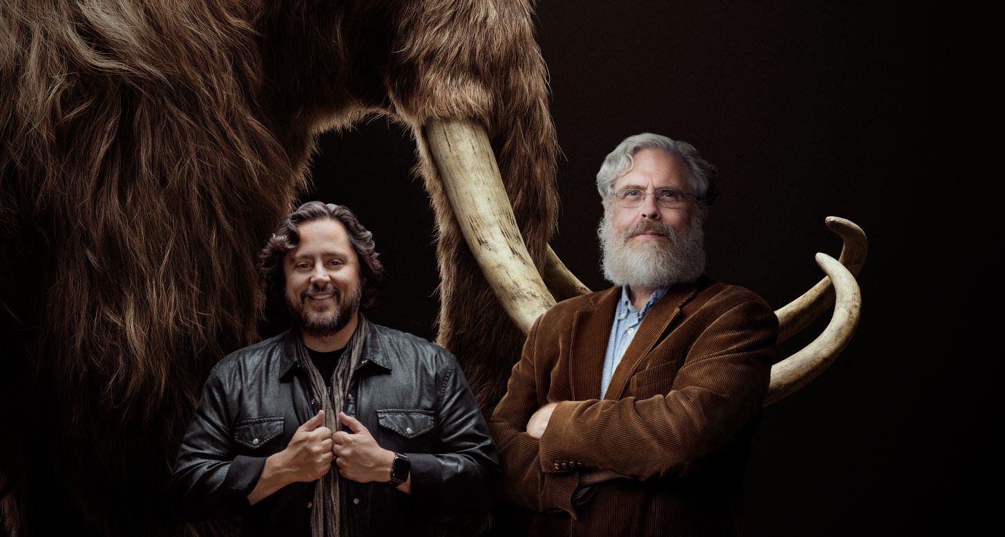 The data Colossal is generating will feed into the company's plans to create an elephant-mammoth hybrid, which it intends to introduce to the Arctic tundra. Like Elephant Havens when it reintroduces orphans to the wild, Colossal will be socially engineering herds. Pictured: Ben Lamm, co-founder and CEO of Colossal, alongside fellow co-founder George Church, Ph.D.