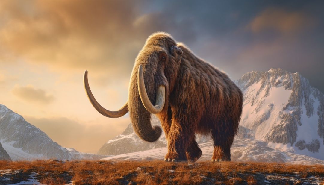 An illustration of a woolly mammoth. The species became extinct some 4,000 years ago at the end of the last ice age. Lamm says Colossal's hybrid will combine genetic information from mammoths with that of an Asian elephant to create an animal with the cold-temperature resilience, through hair and fat deposits.