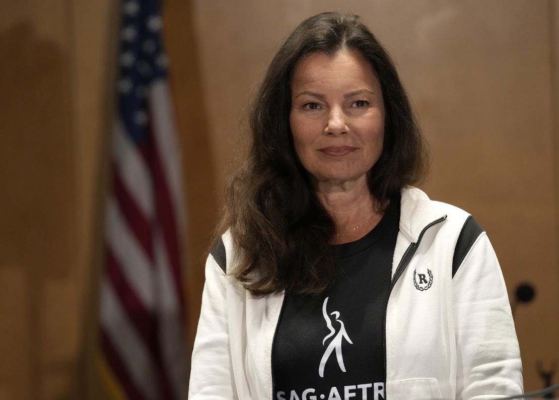 SAG-AFTRA president Fran Drescher, speaking at a press conference in July, has put a recognizable face on the guild's demands.