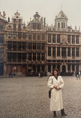 <strong>Brief romance</strong>: Myriam, then 21, was from Brussels. Here she is pictured in the Grand Place where the chocolate shop was located. Myriam really liked Marty, but didn't think their summer romance would go anywhere given they were from different countries. She broke it off and said they should stay friends.