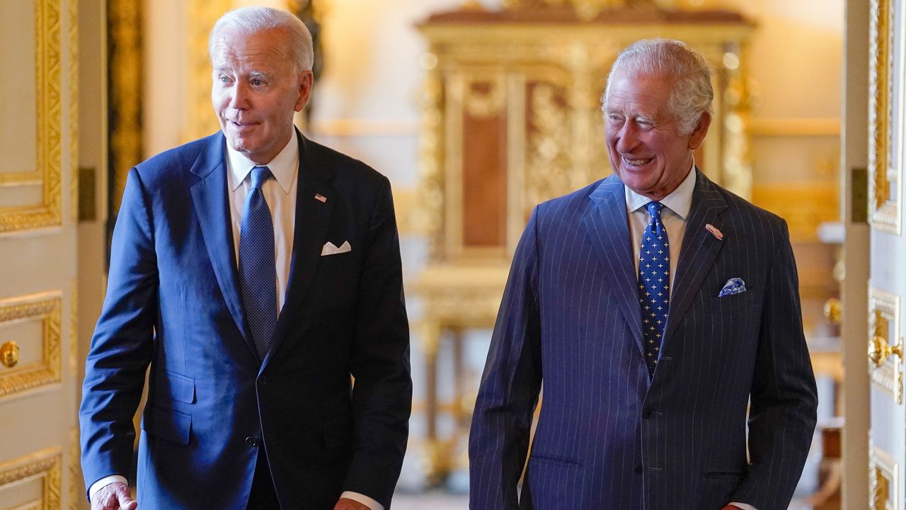 Biden and King Charles arrive to meet participants of the Climate Finance Mobilisation Forum.