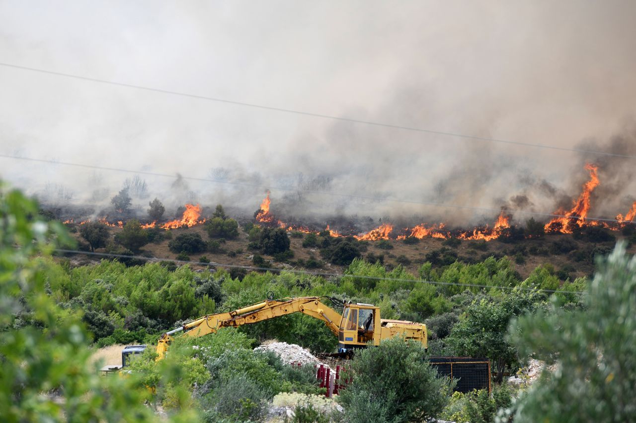 A large fire broke out in the village of Grebastica in Sibenik, Croatia on July 13. 