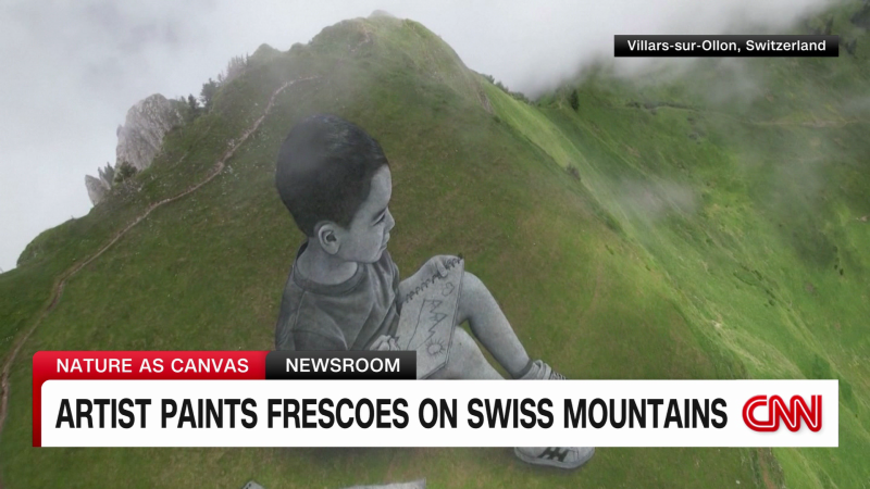 Artist paints frescoes on Swiss mountains | CNN