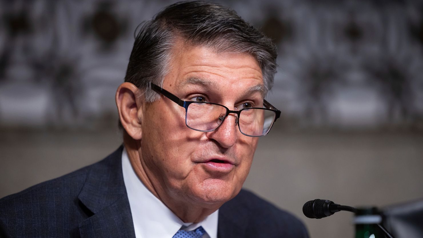Sen. Joe Manchin (D-W.Va.) speaks during a Senate Armed Services Committee hearing on Capitol Hill July 11, 2023.