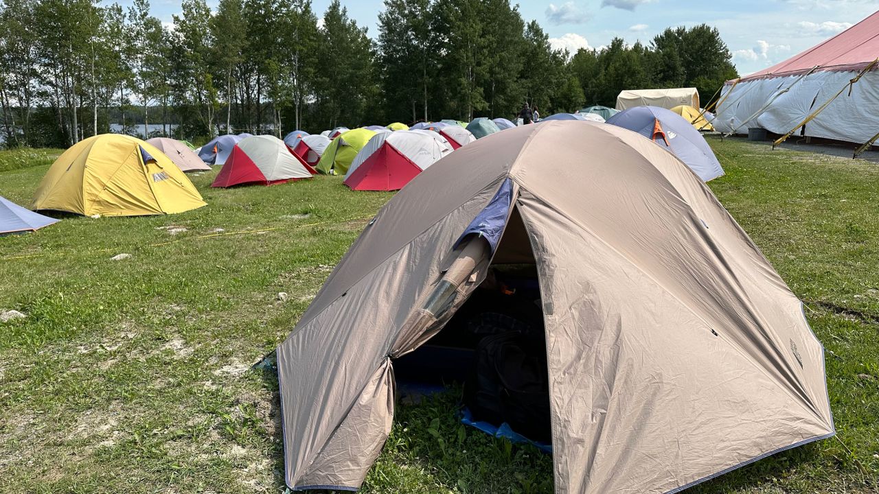 A tent city in Lebel-sur-Quévillon houses international firefighting forces.