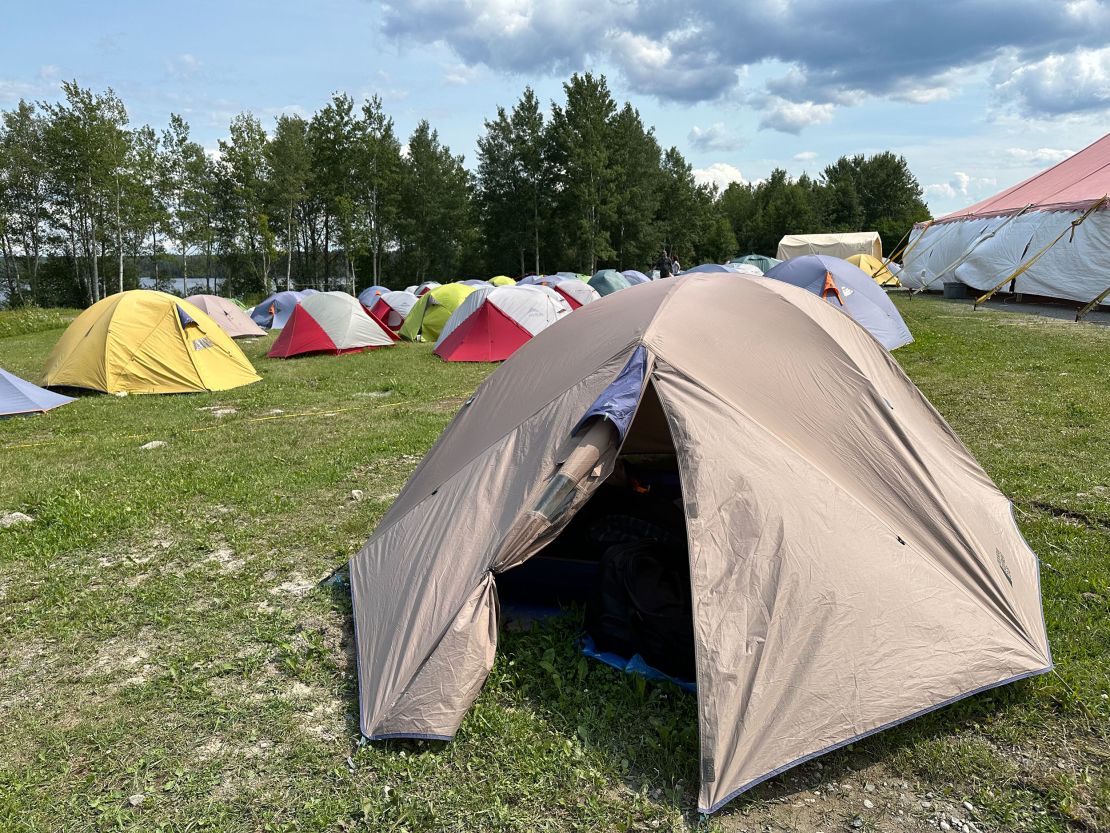 A tent city in Lebel-sur-Quévillon houses international firefighting forces.