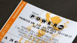 A Powerball lottery ticket seen Wednesday in Houston. 