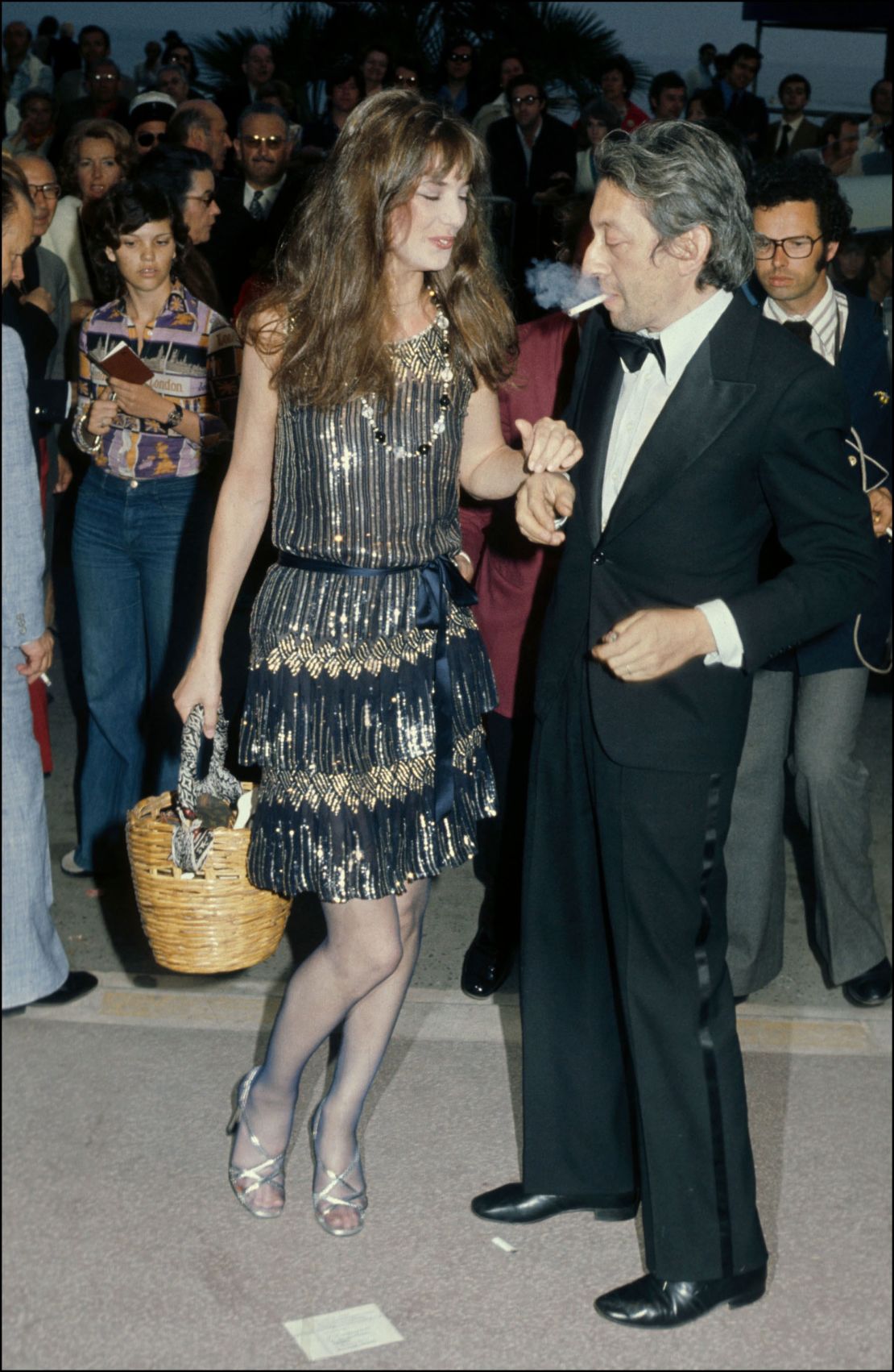 FRANCE - MAY 15:  Serge Gainsbourg and Jane Birkin at Cannes film festivals, France On May 15, 1974.  (Photo by GIRIBALDI/Gamma-Rapho via Getty Images)