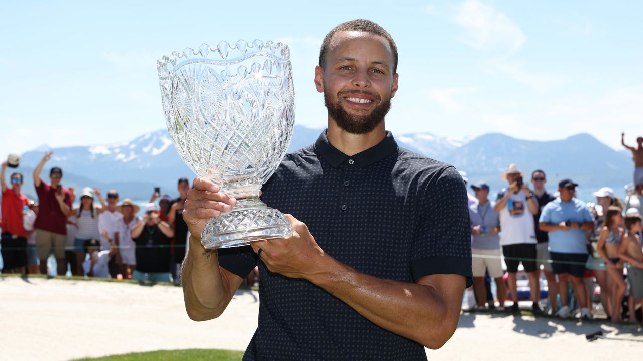 Ecstatic Steph Curry sinks walk-off eagle to win celebrity golf tournament | CNN