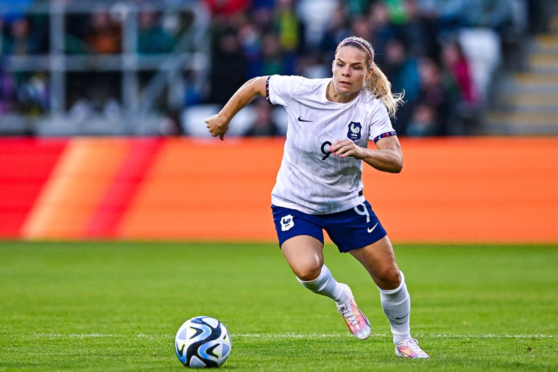 Eugenie Le Sommer of France during the match between Ireland and France at Tallaght Stadium on July 6, 2023 in Tallaght, Ireland.