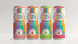 Gay Water vodka soda cans.