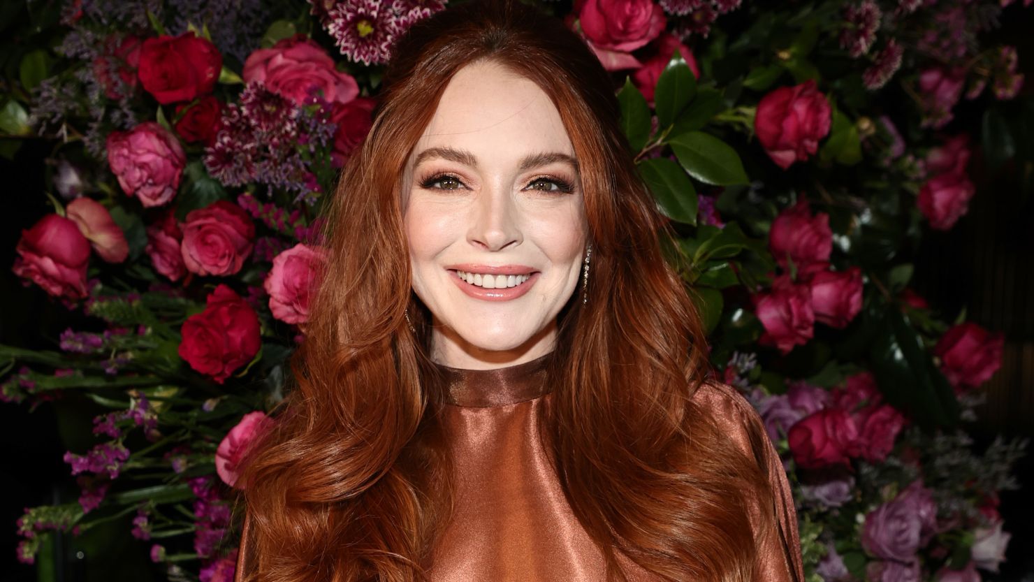 Lindsay Lohan at Christian Siriano's New York runway show in February.  