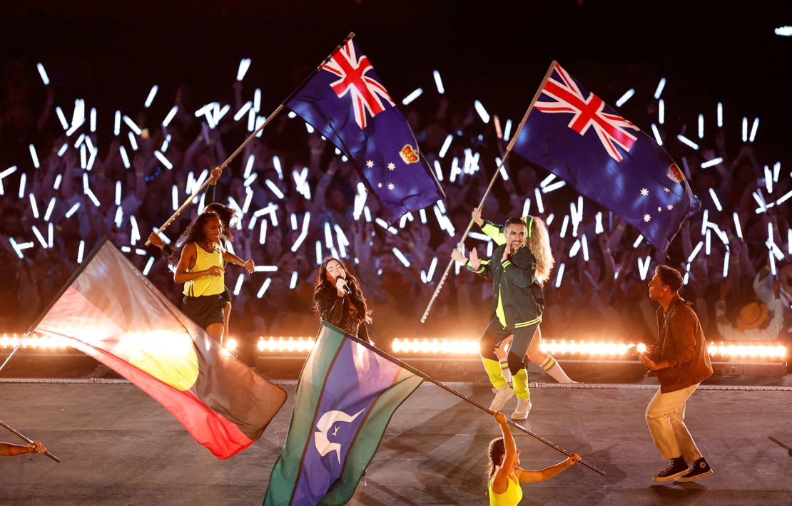 Australian singer Vanessa Amorosi performs during the closing ceremony on August 8, 2022.
