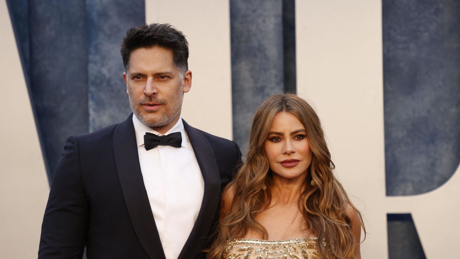 Colombian-American actress Sofía Vergara and her husband, US actor Joe Manganiello, attend the Vanity Fair 95th Oscars Party at the The Wallis Annenberg Center for the Performing Arts in Beverly Hills, California on March 12, 2023. (Photo by Michael TRAN / AFP) (Photo by MICHAEL TRAN/AFP via Getty Images)